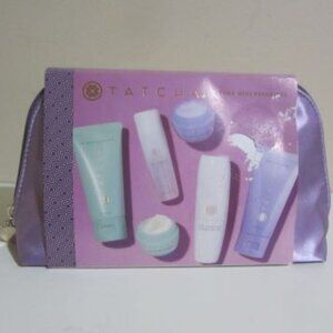 TATCHA 7PC SET, 6 TATCHA FAVORITES, LG TRAVEL BAG, ALL NEW! RETAIL VALUE $120